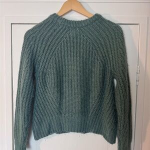 a new day Green Crew Neck Sweater with Chunky Ribbed Knit